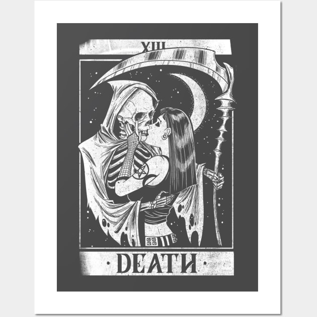 Blackcraft Vintage Death the Grim Reaper Kiss Tarot Card Wall Art by Juandamurai